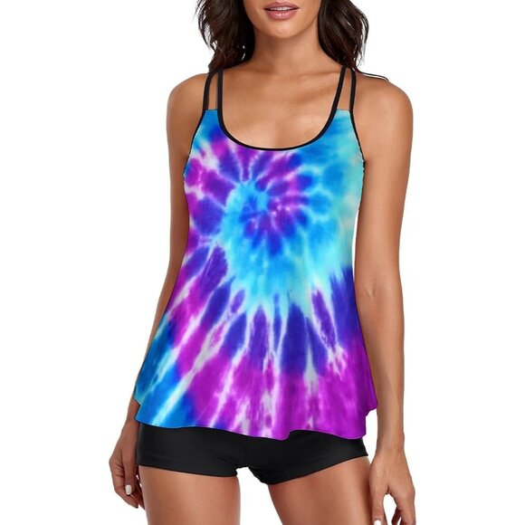 Women's Tankini Swimsuit Two Piece Tummy Control Swimwear Bathing Suit - Picture 1 of 4